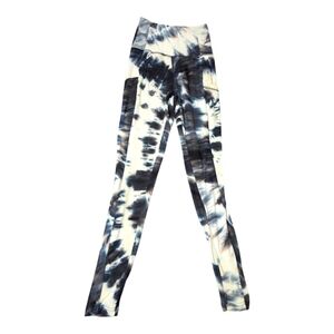 True Craft Gray Black And White Tie-Dye Leggings With Pockets Size XS